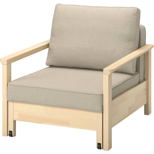 TORNSBORG bäddfåtölj, Naggen beige/furu