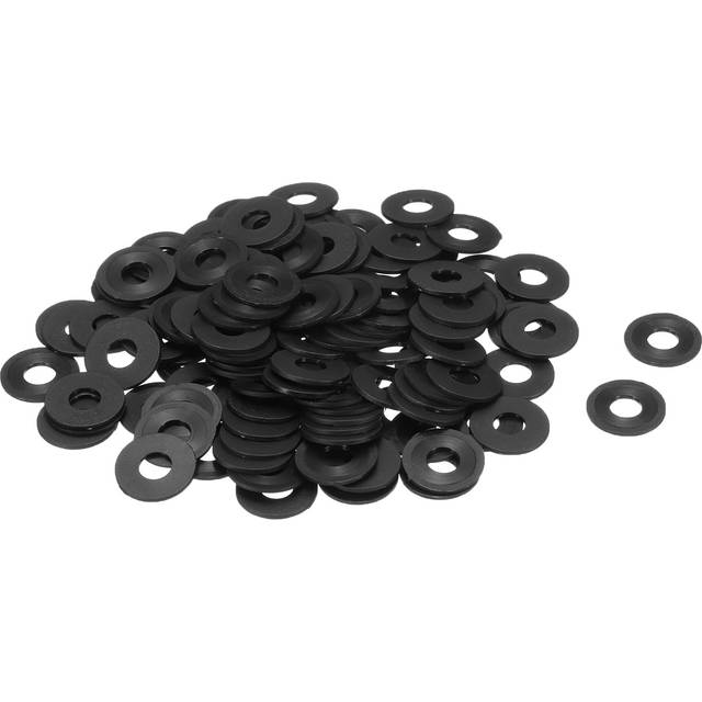 120pcs M6 Nylon Flat Washers 6mm Id 16mm Od 1mm Thick, Black