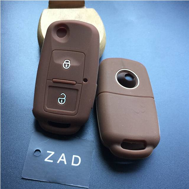 (Brown) car Key case cover protection for VW Amarok Polo Golf MK4 Bora Jetta Altea