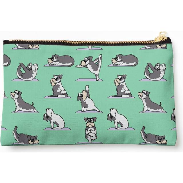 Makeup Bag Miniature Schnauzer Yoga Cosmetic Organizer Tyvek Paper Bags Zipper Pouch