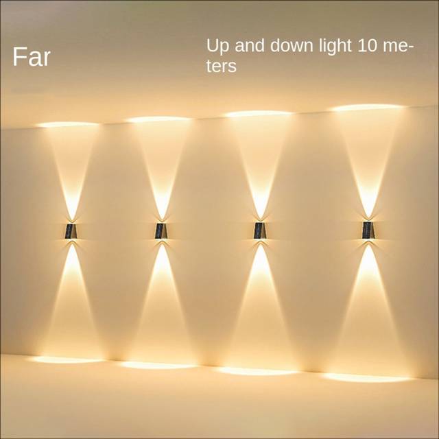 Solar Wall Light Outdoor Up-Down Lighting LED Lamp Solar Wall Washing Lights for Courtyard Garden 2 Light