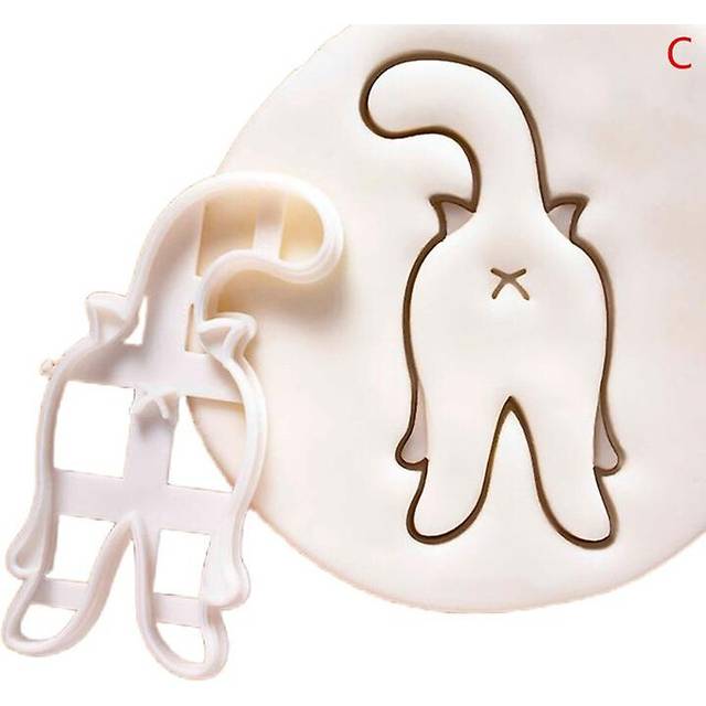 (C, One size) 1/3pcs Cat Cookie Cutters Kitty Butt Shape DIY Biscuit Cookie Mold Stamp Bakeware SHYTMV