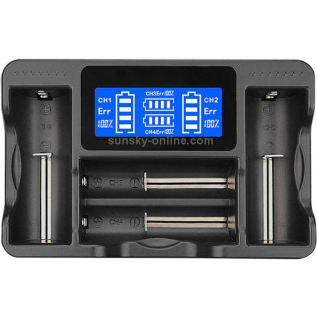 YS-4 Universal 18650 26650 Smart LCD Four Battery Charger with Micro USB Output for 18490/18350/17670/17500/16340 RCR123/14500/10440/A/AA/AAA