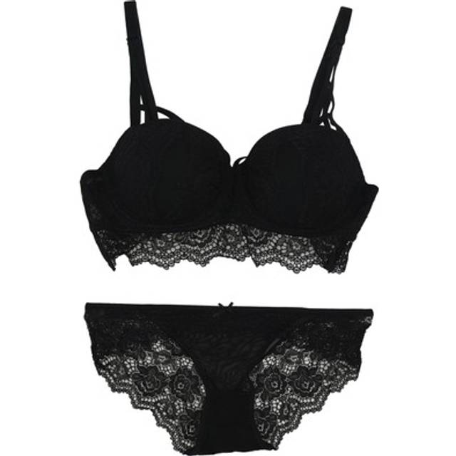 Top Underwear Set Nylon Push-up Bra And Panty Sets 3/4 Cup Lace5007