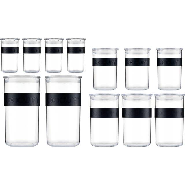 Bodum Förvaringsburk, Svart, 4 x 0,25 l, 3 x 0,6 l, 3 x 1 l, 2 x 2 l