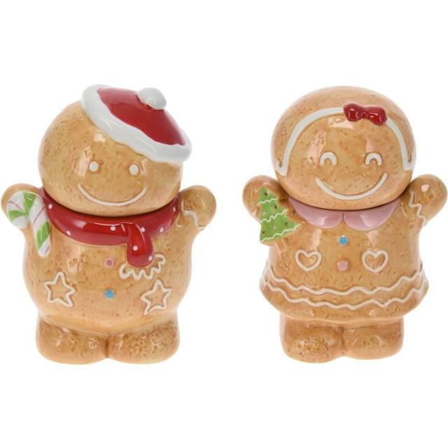 Christmas cookie jar gingerbread novelty biscuit sweet storage barrel ceramic