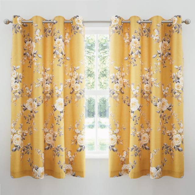 Catherine Lansfield Canterbury Floral Easy Care Duvet Cover Set - Ochre - King