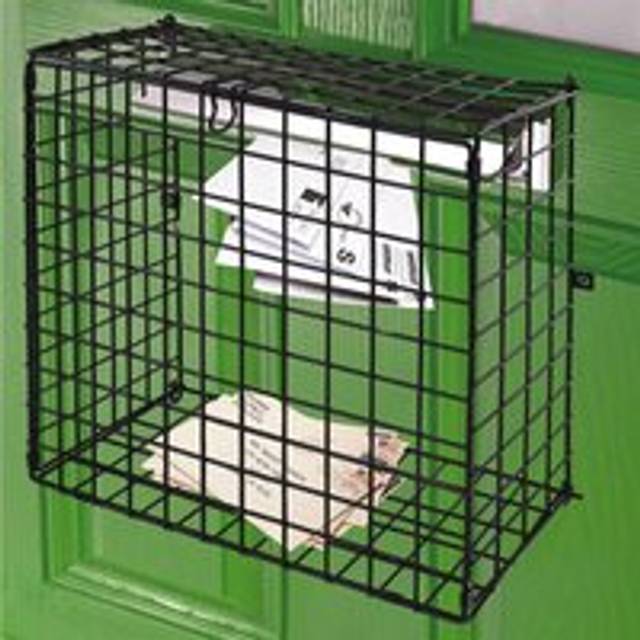 Letterbox cage letter mail box catcher door guard large post basket &amp; fixing