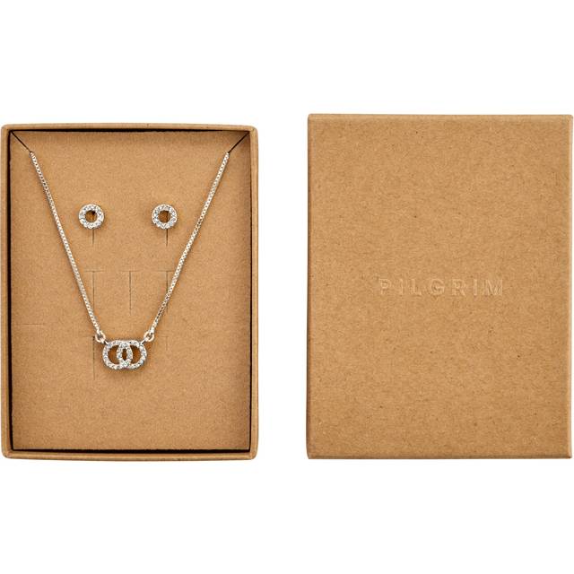 Pilgrim Smykkesæt Harlan - Sølv/Transparent