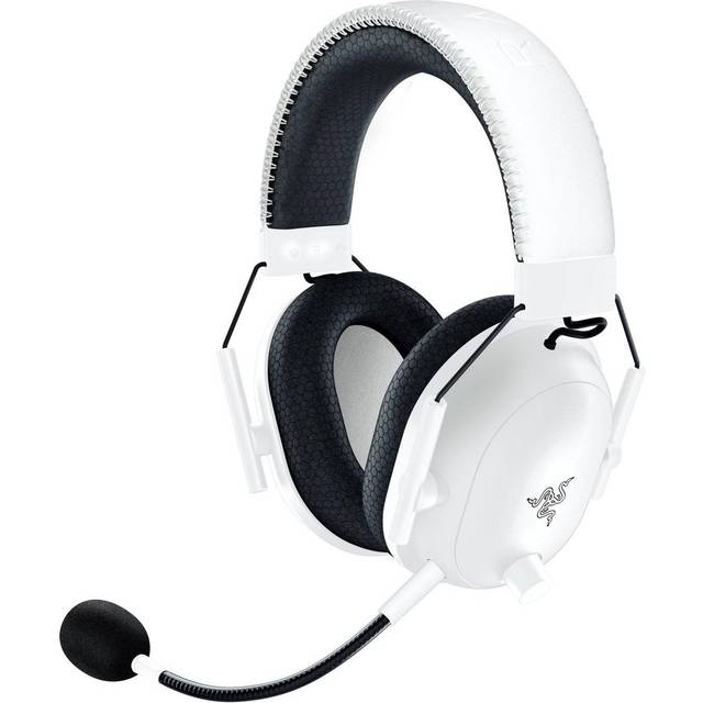 Razer BlackShark V2 Pro (2023) - PC Premium trådlöst e-sportheadset (HyperClear Super Wideband Mic, TriForce Titanium 50 mm drivdon, HyperSpeed trådlös teknik, upp till 70 timmars batteritid) Vit
