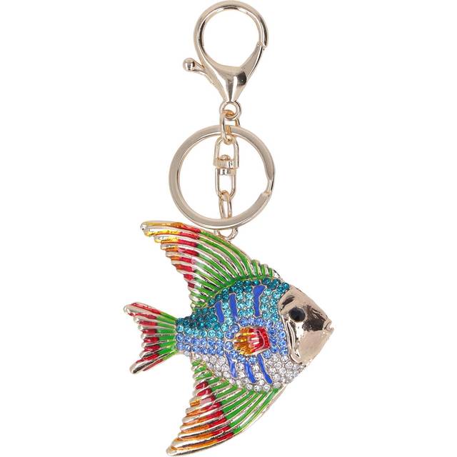 Fish Keychains Shiny Metallic Luster Cute Tropical Fish Rhinestones Fish Key Chain Hand Crafted for