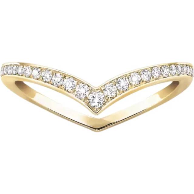 Messika Fiery 18ct Yellow Gold 0.19ct Diamond Pavé Wedding Ring - L