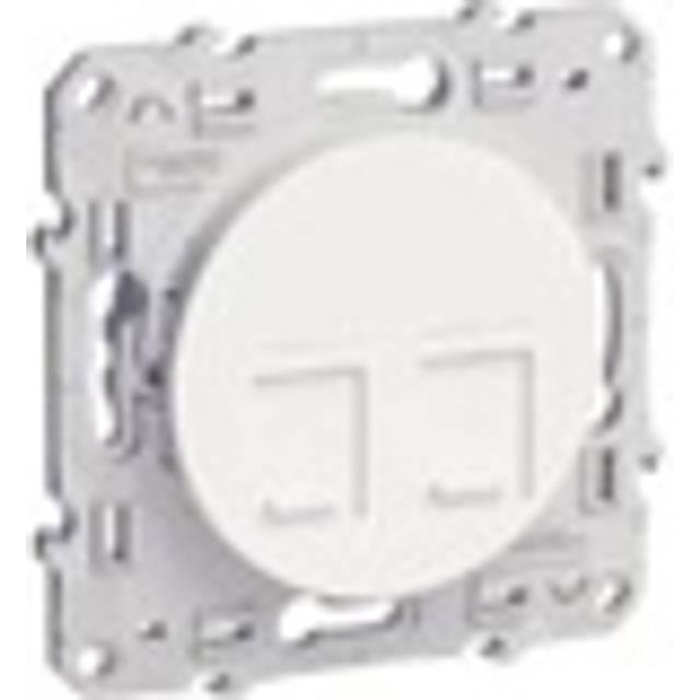 Odace, Dual RJ45 Socket, White, Grade 3 (Multimedia) Cat 6 STP, Screw Type