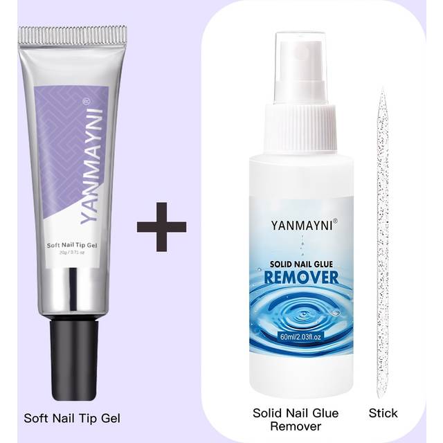 TEMU 20g Super Strong Nail Glue For Press On Tips, 60ml Glues Remover For Easy Polish Removal, Nails Art Supplies For Salon And Home Use, 3pcs