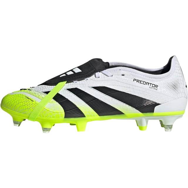 Predator Pro Fold-Over Tongue Soft Ground Boots - Cloud White / Core Black / Lucid Lemon - 8
