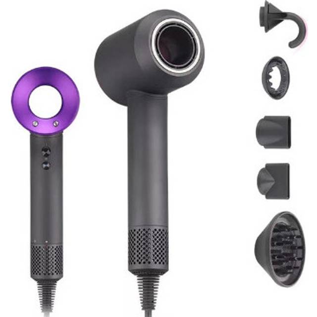 (Purple) 5in1 Hair Dryer Professional Salon Leafless Blower