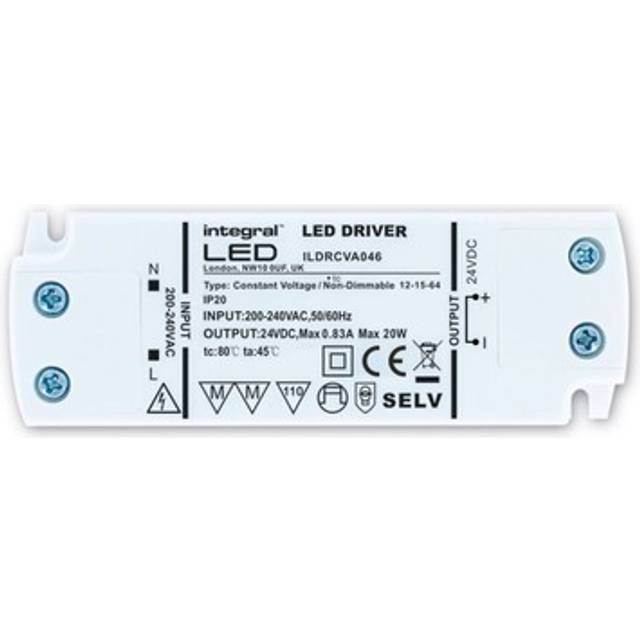 Integral Super-Slim Non-Dimmable 24V DC IP20 LED Strip Driver 20W