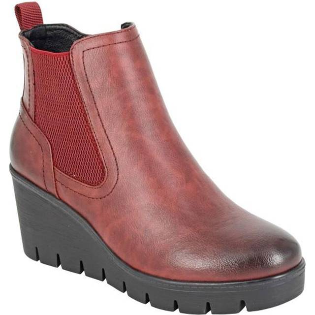 Cipriata Annina Womens Wedge Ankle Boots | Boots  | Burgundy  | UK Size 3