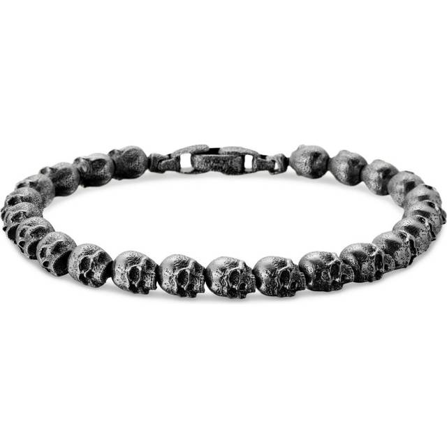 David Yurman - sterling silver Memento Mori Skull bead bracelet (6mm) - men - Sterling Silver - L