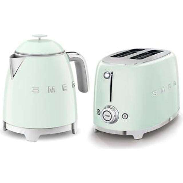 Smeg kettle & toaster set, retro, 0.7l, 2 slice, 1400w stainless steel in green