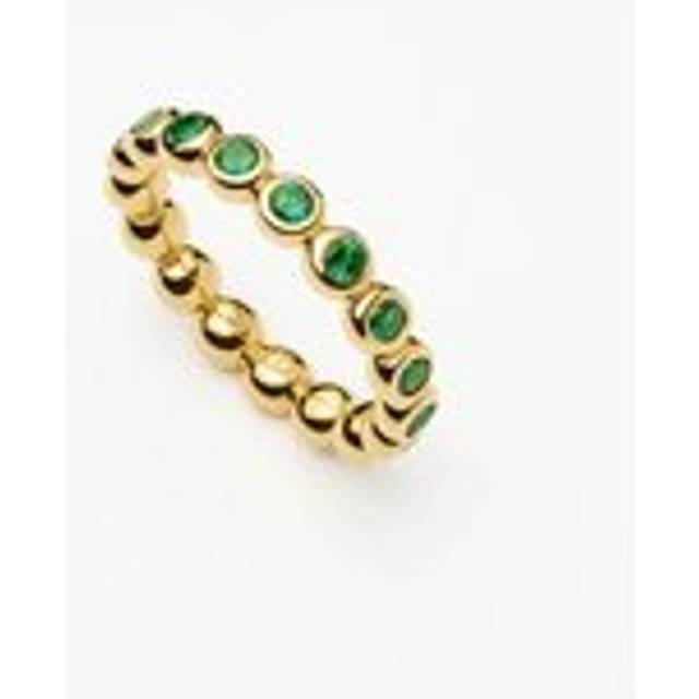 Tennis Eternity Stacking Ring | 18ct Gold Vermeil/Emerald Green Nano-crystal