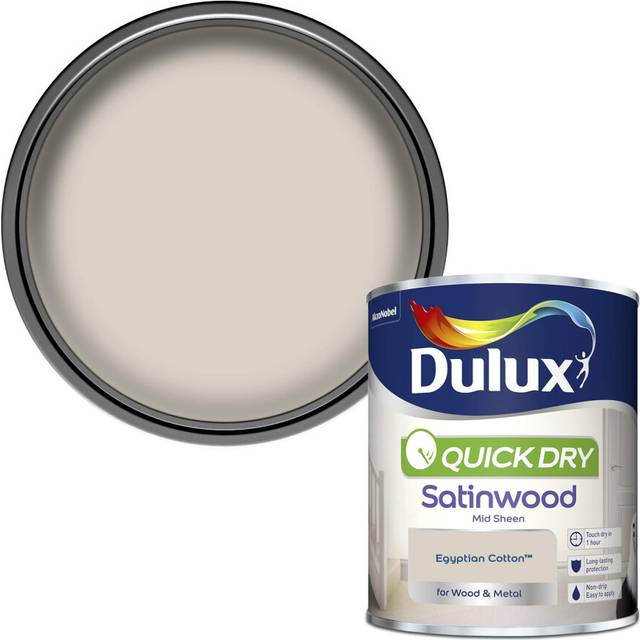Dulux Quick Dry Satinwood Paint For Wood And Metal - Egyptian Cotton 750Ml