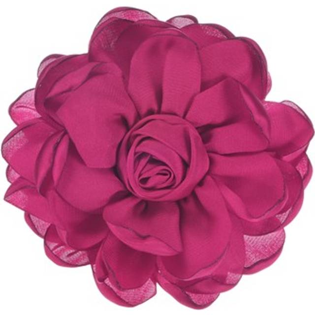 Rose flower brooches pins for women, satin fabric hair clips 10cm rose red