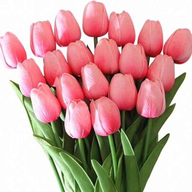 SHEIN 1/3/10/20pcs Premium Artificial Flowers, Real Touch Tulips Bouquet, Artificial Flowers For Wedding Room Home Hotel Party Event Valentine&#39;s Day New Yea