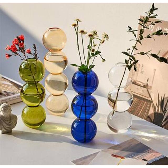 SHEIN 1pc Clear Flower Vase, Modern Glass Vase For Flower For Home Decor,Home Decor,Flower Vase,Centerpiece,Table Decor Gifts Birthday Graduation Back To Sc