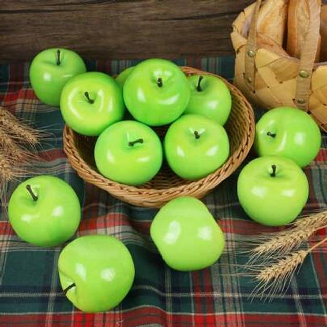 SHEIN 2/6pcs Fake Fruit Artificial Apples, Decorative Fruit Lifelike Faux Apples Realistic Fruits Apple Decorations For Kitchen, Realistic Fake Fruits Party
