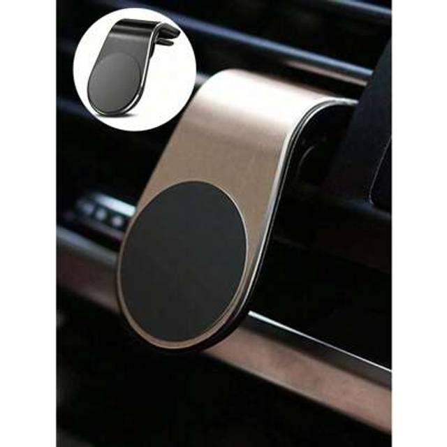 SHEIN 1pc Magnetic L-Shaped Car Vent Phone Holder, Horizontal & Vertical Universal Compatible With IPhone, Android Phone, Gift For Birthday, Family, Friends