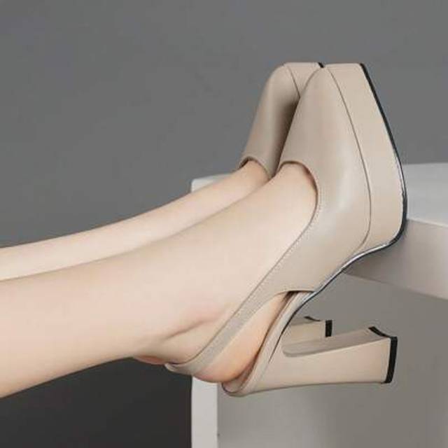 SHEIN Women&#39;s Waterproof Platform High Heel Hollow Pumps, Available In Pink, Beige, White, Black, Red, Silver, Gold, Fashionable Dress Shoes
