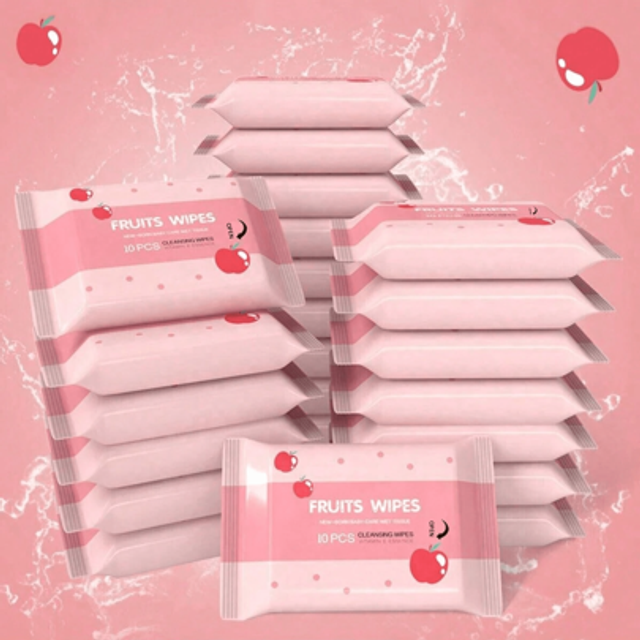 SHEIN 1/2/5 Packs (10 Pieces Per Pack) Disposable Portable Wet Wipes, Non-Woven Cleaning Wipes, Used For Cleaning Daily Items, Portable And Do Not Take Up S