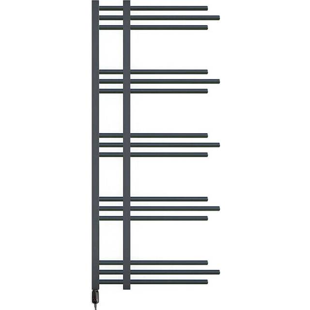(500 x 1200mm Anthracite, GT Thermostatic Electric Element) 500mm Wide Modern Electric Bathroom Towel Radiator