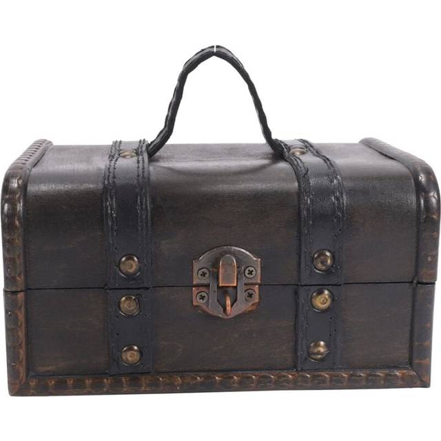 Retro Treasure Chest Vintage Wooden Storage Box Antique Style Jewelry Organizer for Wardrobe Jewerly Trinket Password