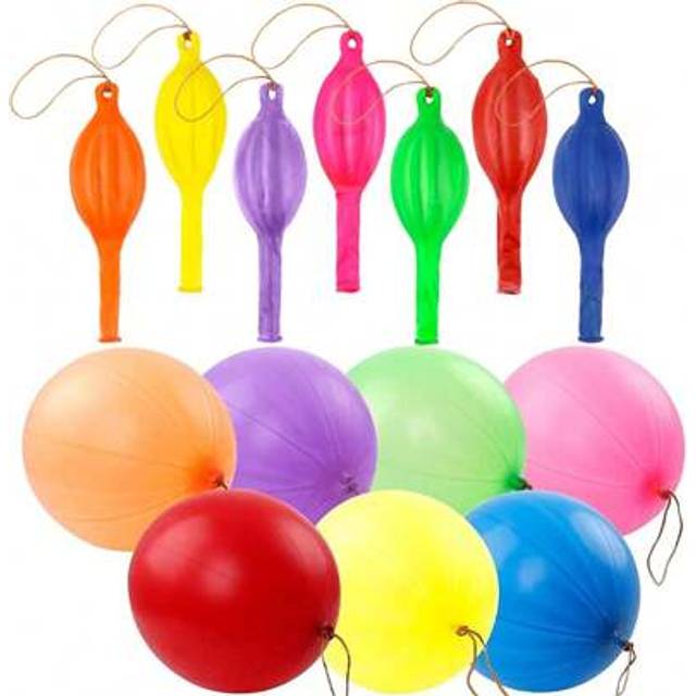 SHEIN 10/20/30/50/100PCS 18inch Punch Balloons Thickened Heavy Duty Punching Balloons With Rubber Bands Handle, Fun Bounce Balloons Birthday Party Favors De