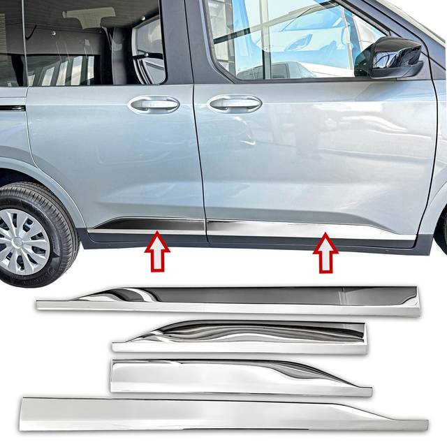 Stainless steel chrome door trims to fit ford tourneo courier 2 | 2023> onwards