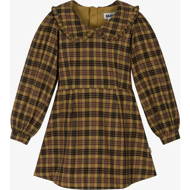 Molo Candice Långärmad Klänning Highland Check  Highland Check 98/104 cm  Brun  98/104 cm  kvinna