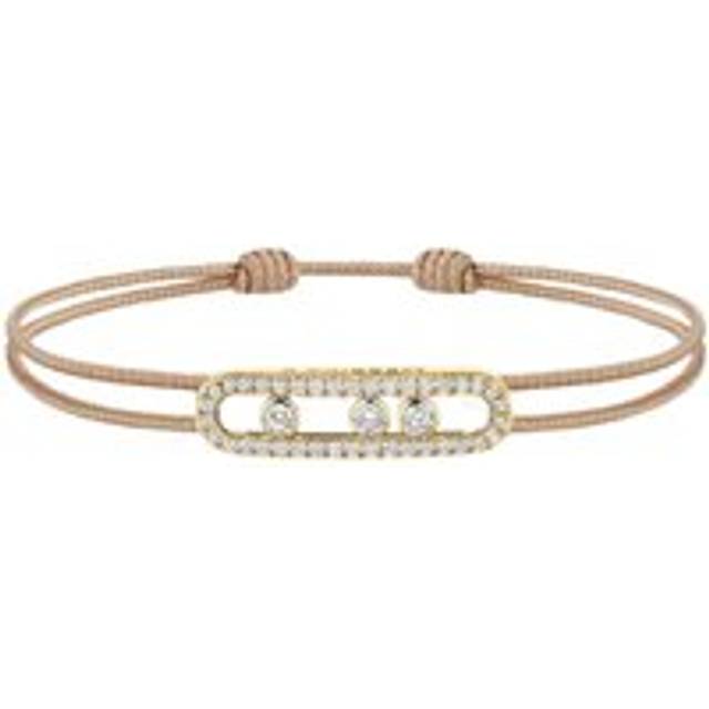 Messika Care(s) 18ct Yellow Gold & 0.26ct Diamond Beige Cord Pavé Bracelet