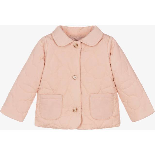 Bonpoint Girls Blush Pink Cherry Quilted Jacket - 2 year