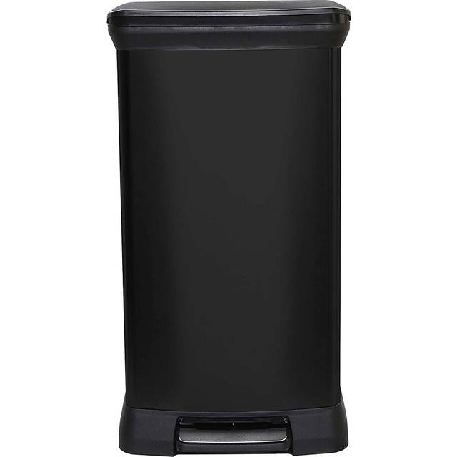 Curver Metal Effect 70% Recycled Kitchen Pedal Touch Deco Bin 50 Litres - Black