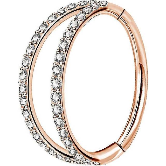 (As show, One size) Piercing Jewelry,16G Surgical Steel Helix Hoop Earrings, Cartilage Tragus Rook Piercing Jewelry, Double Row Diamonds Conch Piercin