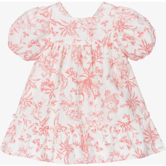 Tartine Et Chocolat Baby Girls White & Red Floral Puffed Sleeve Dress - Red/White - 6 month
