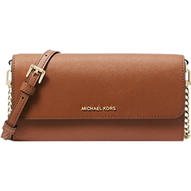 MK Jet Set Large Saffiano Leather Convertible Crossbody Bag - Brown - Michael Kors - ONE SIZE