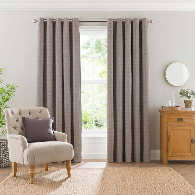 Elmore Blackout Eyelet Curtains - Pinecone