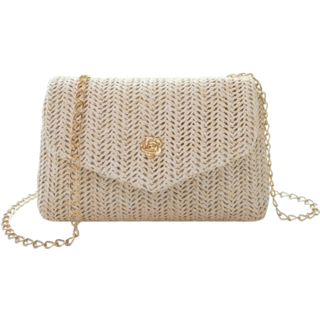 SHEIN Summer Mini Chic Straw Material Flap Chain Crossbody Bag, Women&#39;s Shoulder Messenger Purse For Cellphone, Gifts, Vacation, Shopping, Newest Holiday Ba