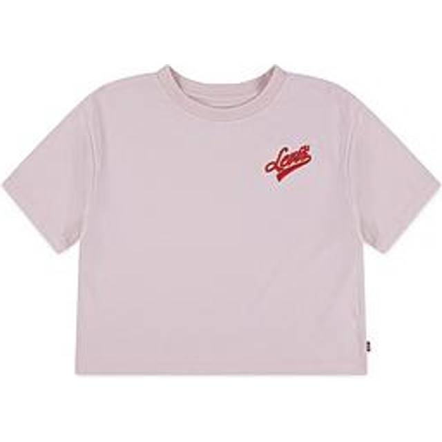 Levi's Girls Boxy Meet And Greet Short Sleeve T-Shirt - Pink, Pink, Size Age: 6 Years - age: 6 YEARS
