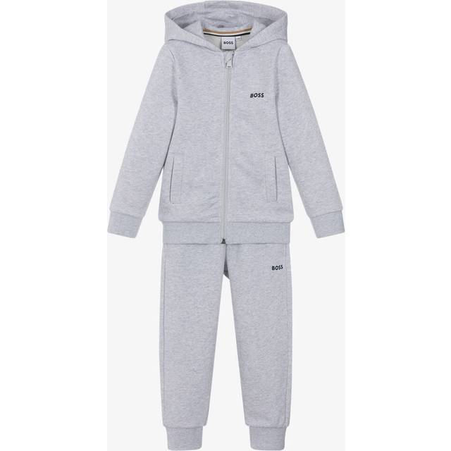 Boss Boys Grey Marl Zip-Up Hooded Tracksuit - 5 year