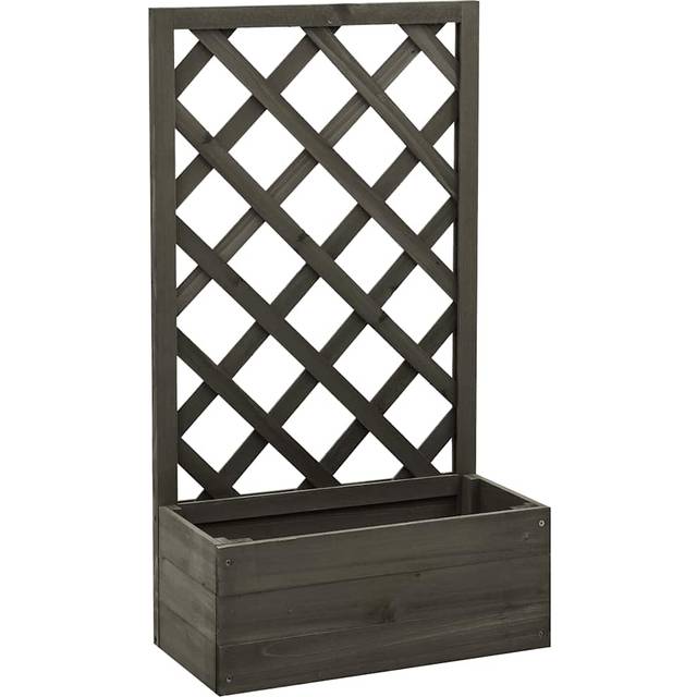 vidaXL Garden Trellis Planter Grey 50x25x90 cm Solid Firwood
