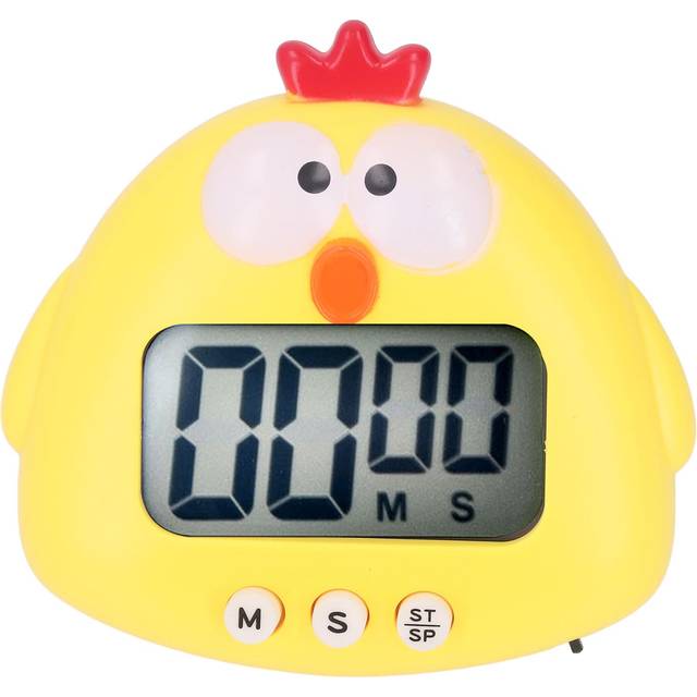 Digital Kitchen Timer Countup Countdown Cartoon Animal Sound Flash Alert Easy Operation with Stand White Cow